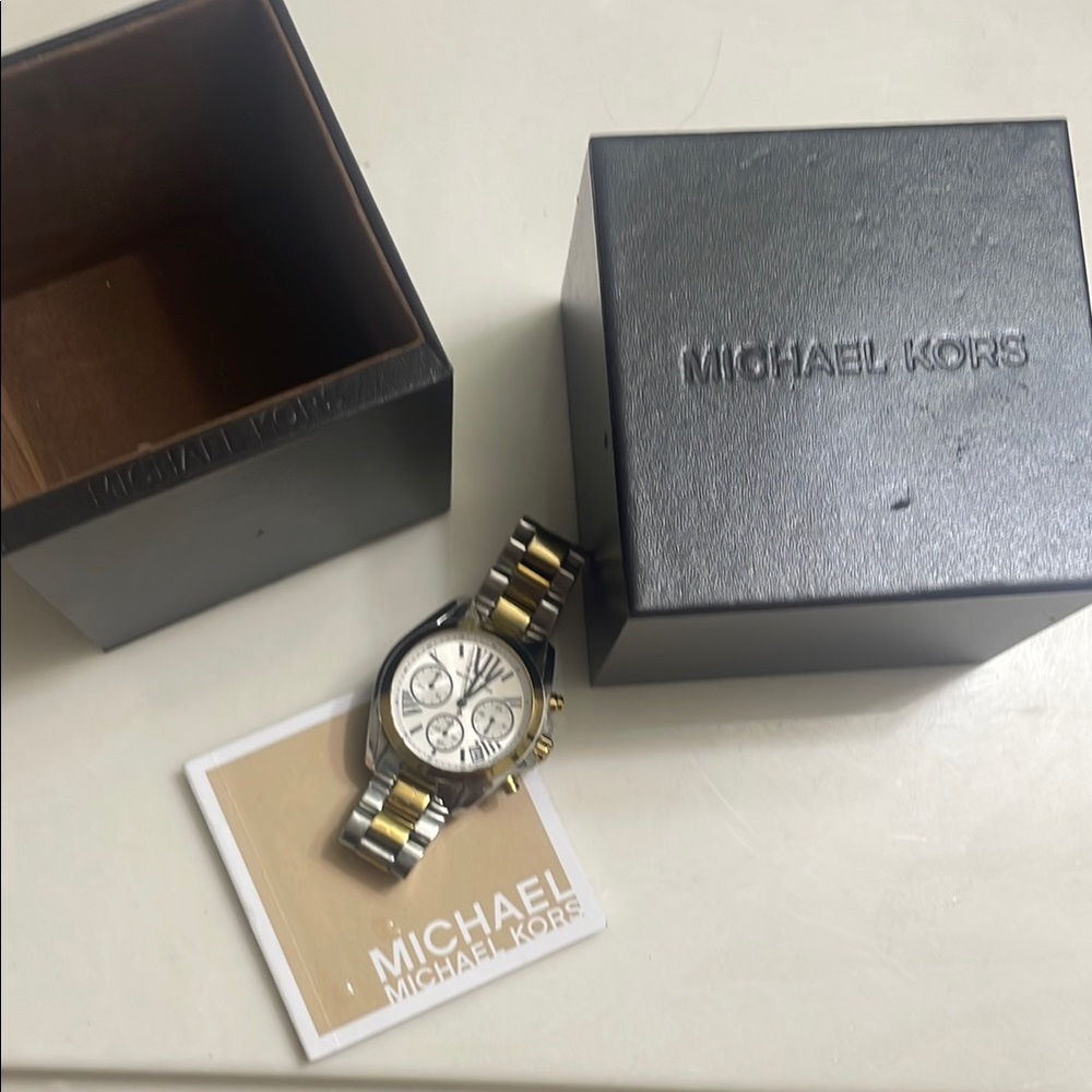 Michael Kors Silver and Gold Two-Tone Watch